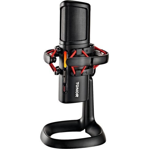 USB Microphone Computer Gaming Condenser Mic, Noise-Canceling Zero Latency